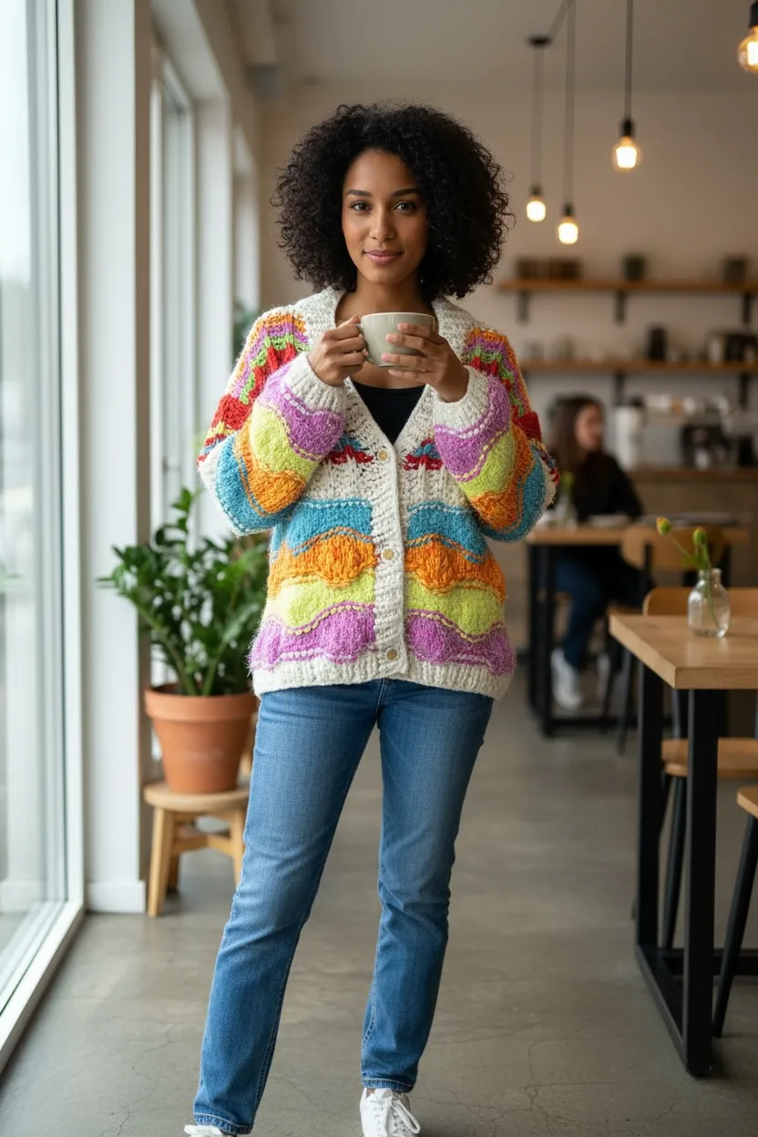 Cardigan arcobaleno